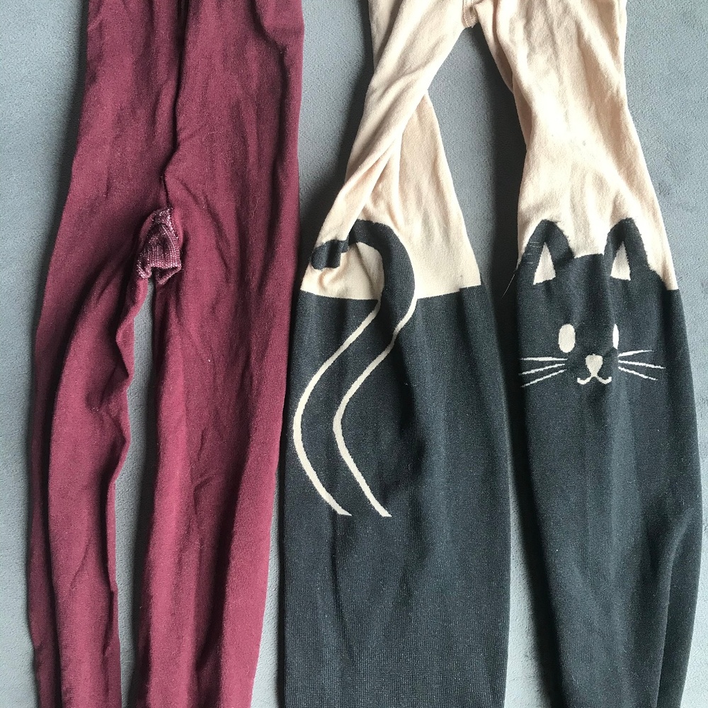 Cat Tights, Maroon Tights Bundle
